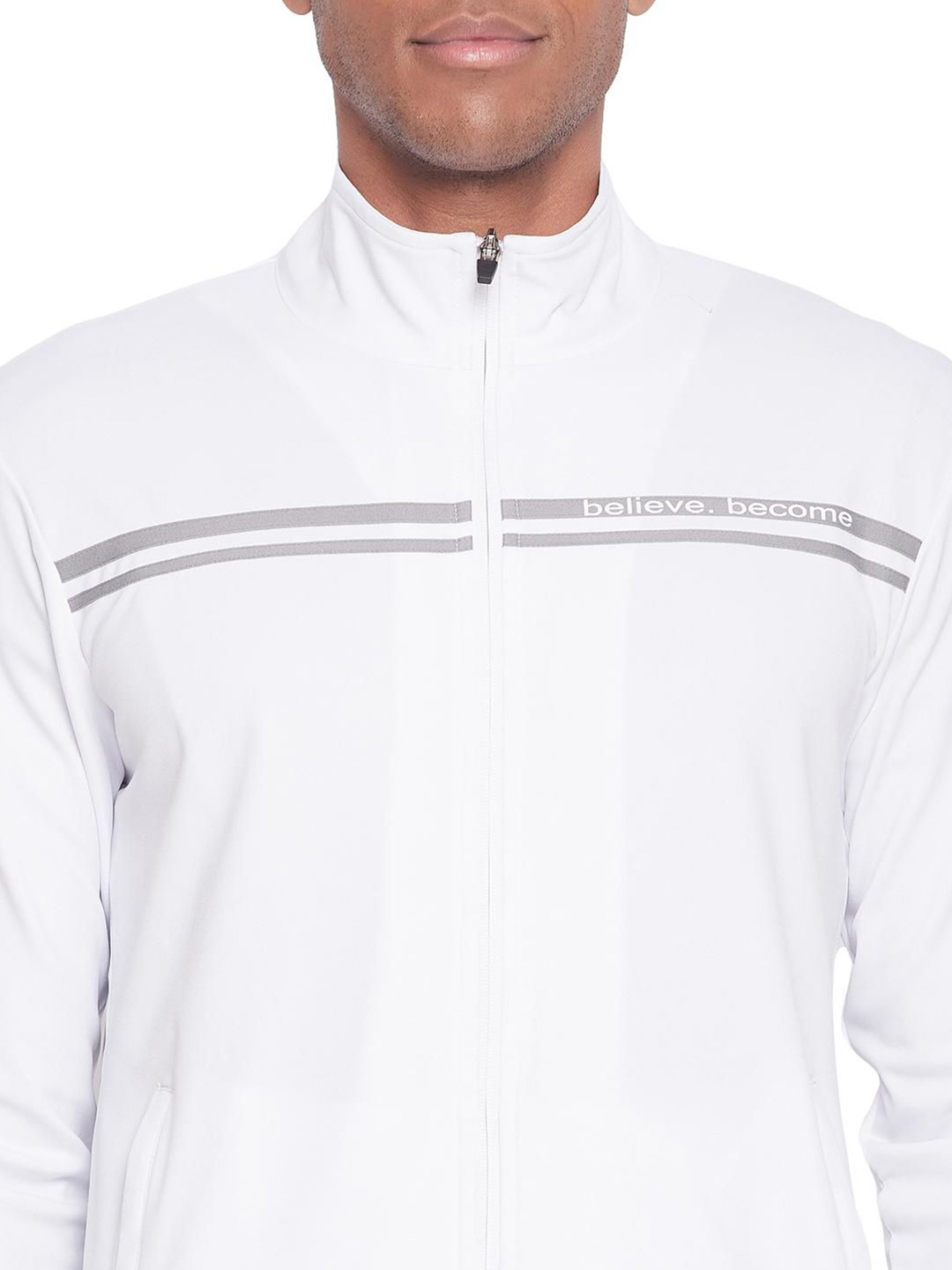 SG Men White Solid Long Sleeves Turtle Neck Co-ord Sets (6)