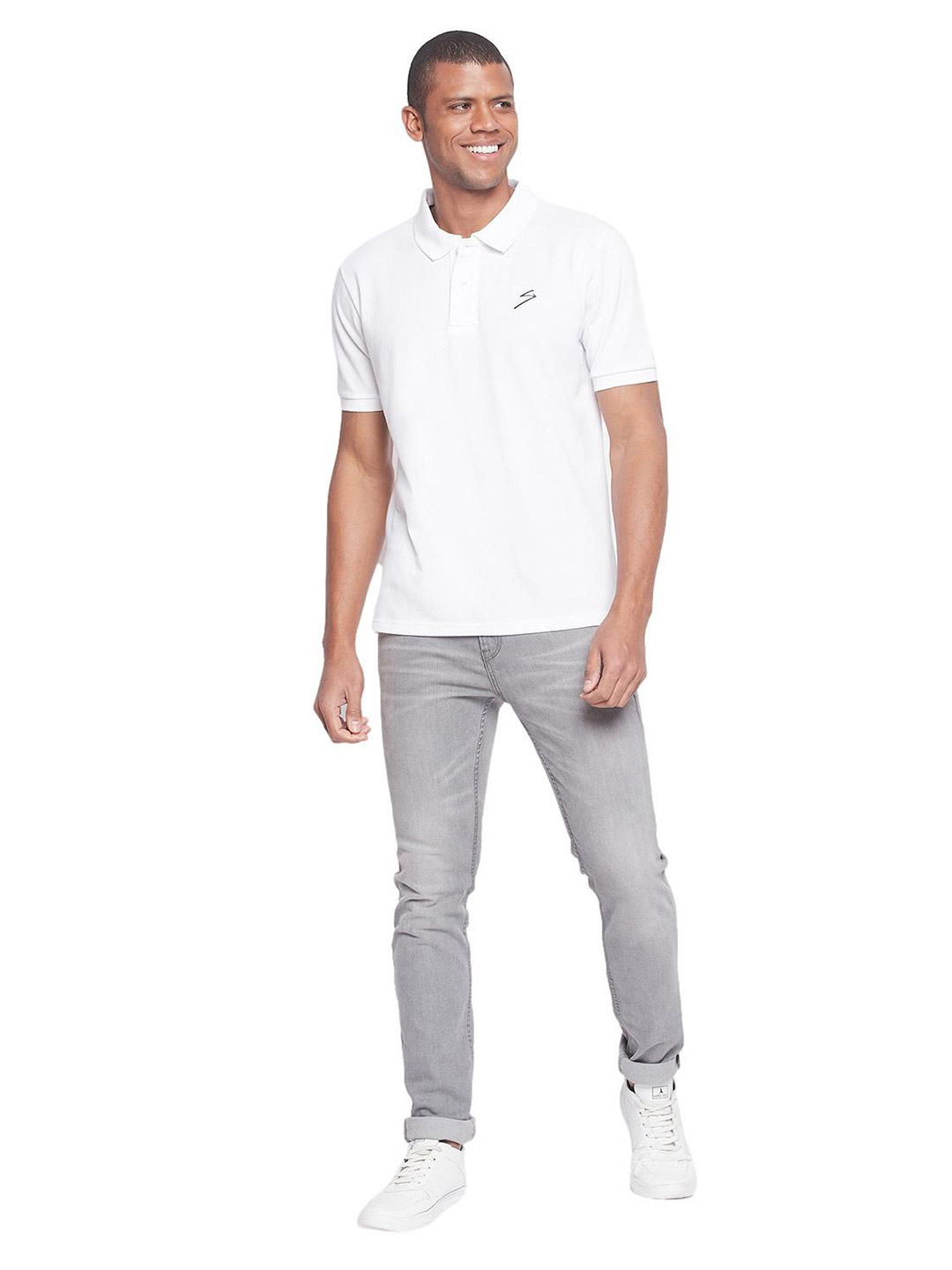 SG Men White Solid Short Sleeves Polo Collar T-Shirts (5)