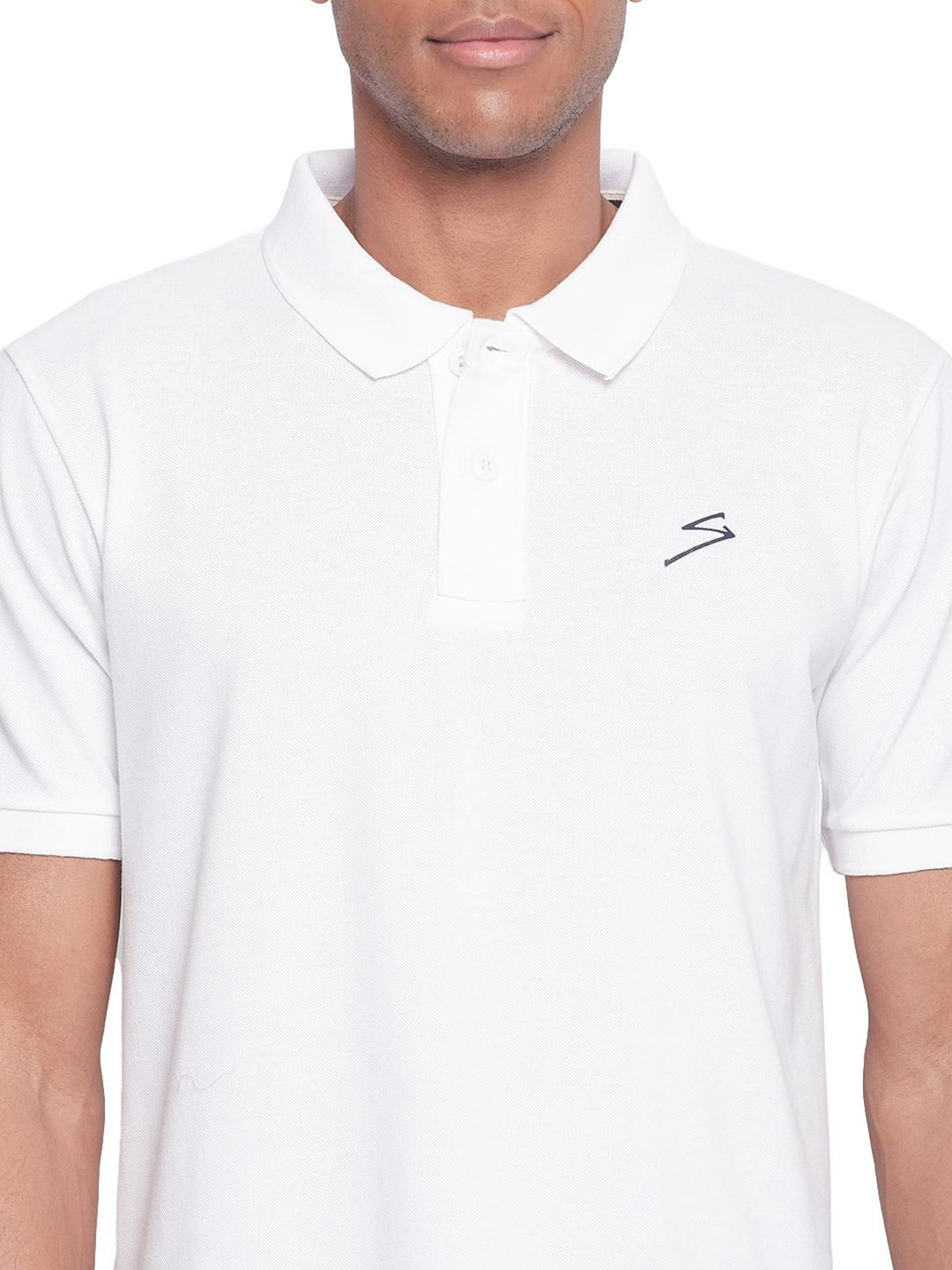 SG Men White Solid Short Sleeves Polo Collar T-Shirts (6)