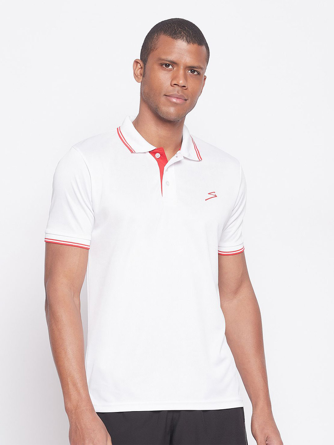 SG Men White Solid Short Sleeves Polo Collar T-Shirts (1)