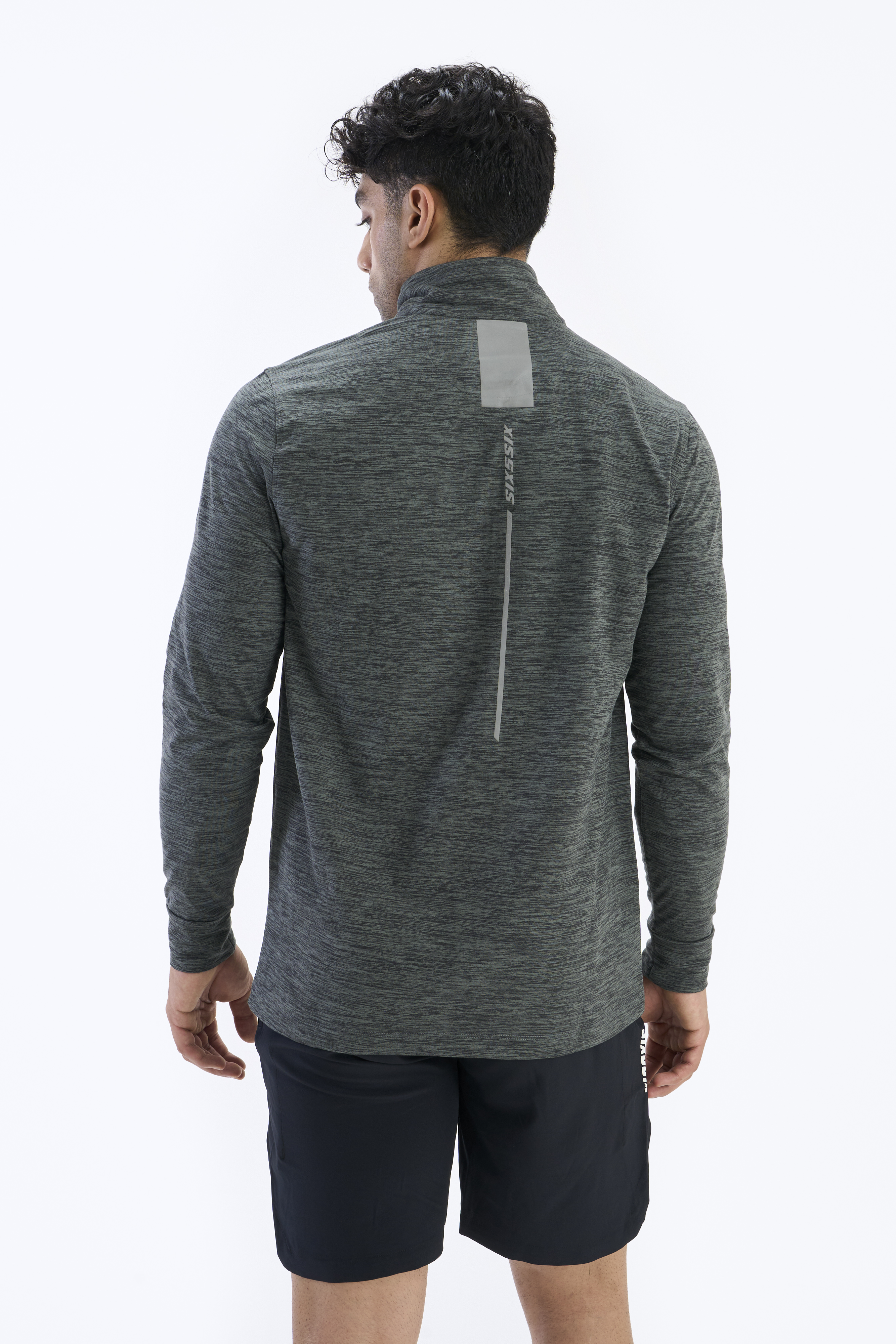 SIX5SIX Bootcamp Men's Half Zipper Training T-Shirt in Heather Grey (2)