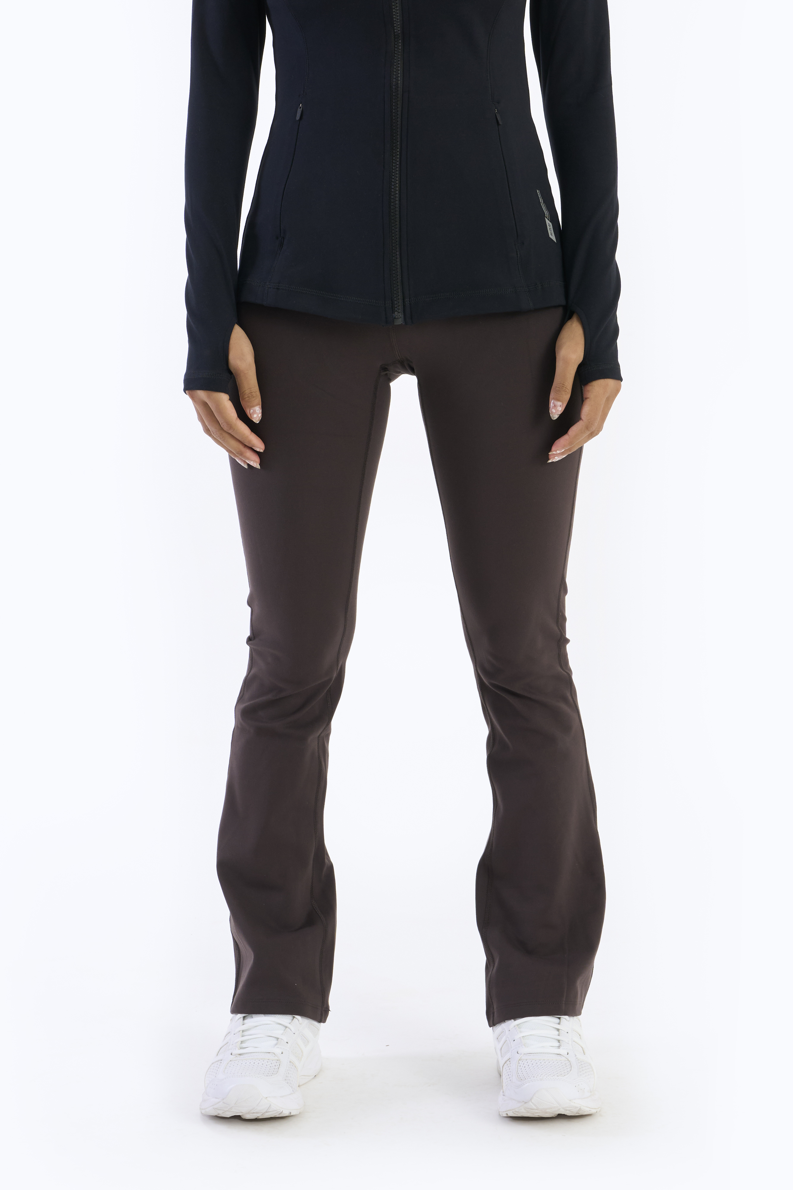 SIX5SIX Recovery Women's Flared Yoga Pants in Mud Brown