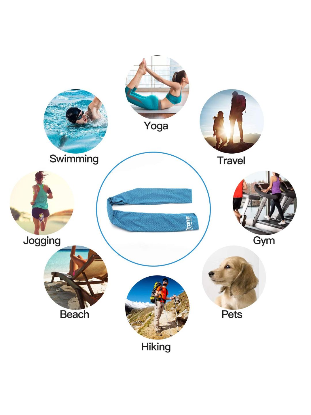 Skap Cooling Towel for Gym, Sports & Outdoor, Set of 2, Grey-Blue (8)