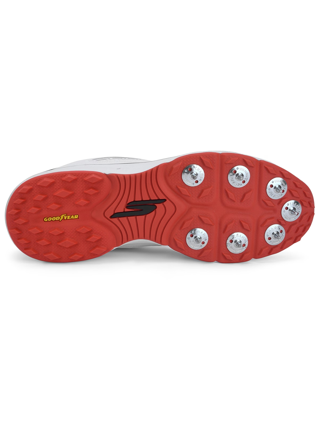 Skechers Cricket Blade Spike Batsman Shoe - White/Black (5)