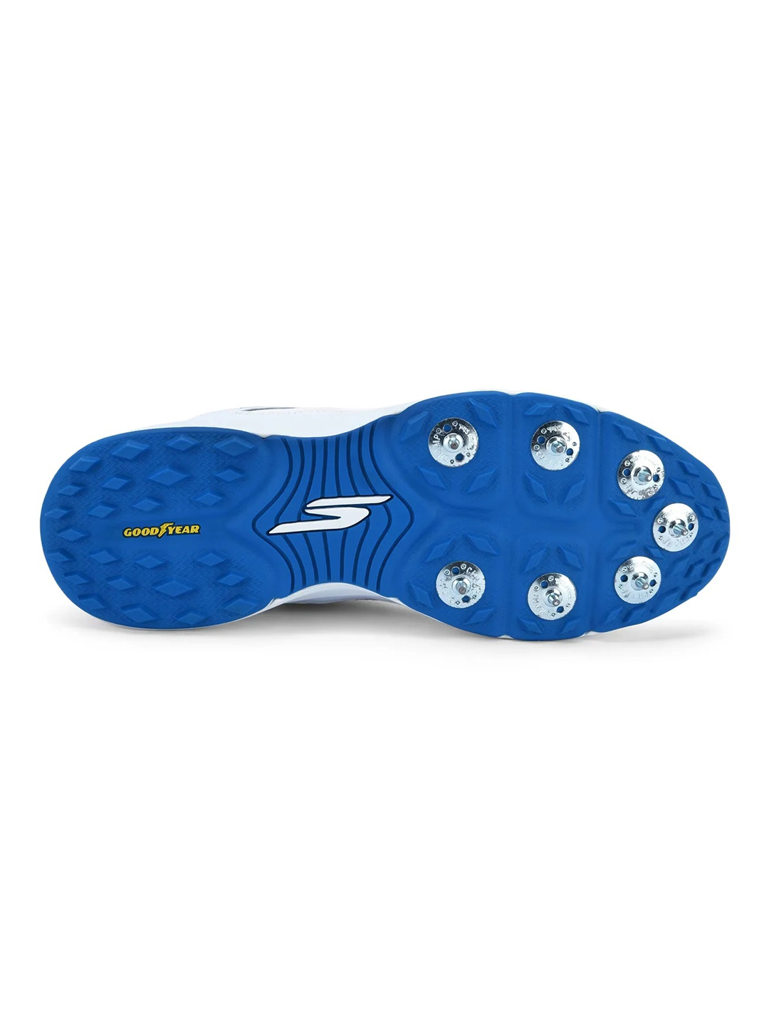 Skechers Cricket Blade Spike Batsman Shoe - White/Blue (4)