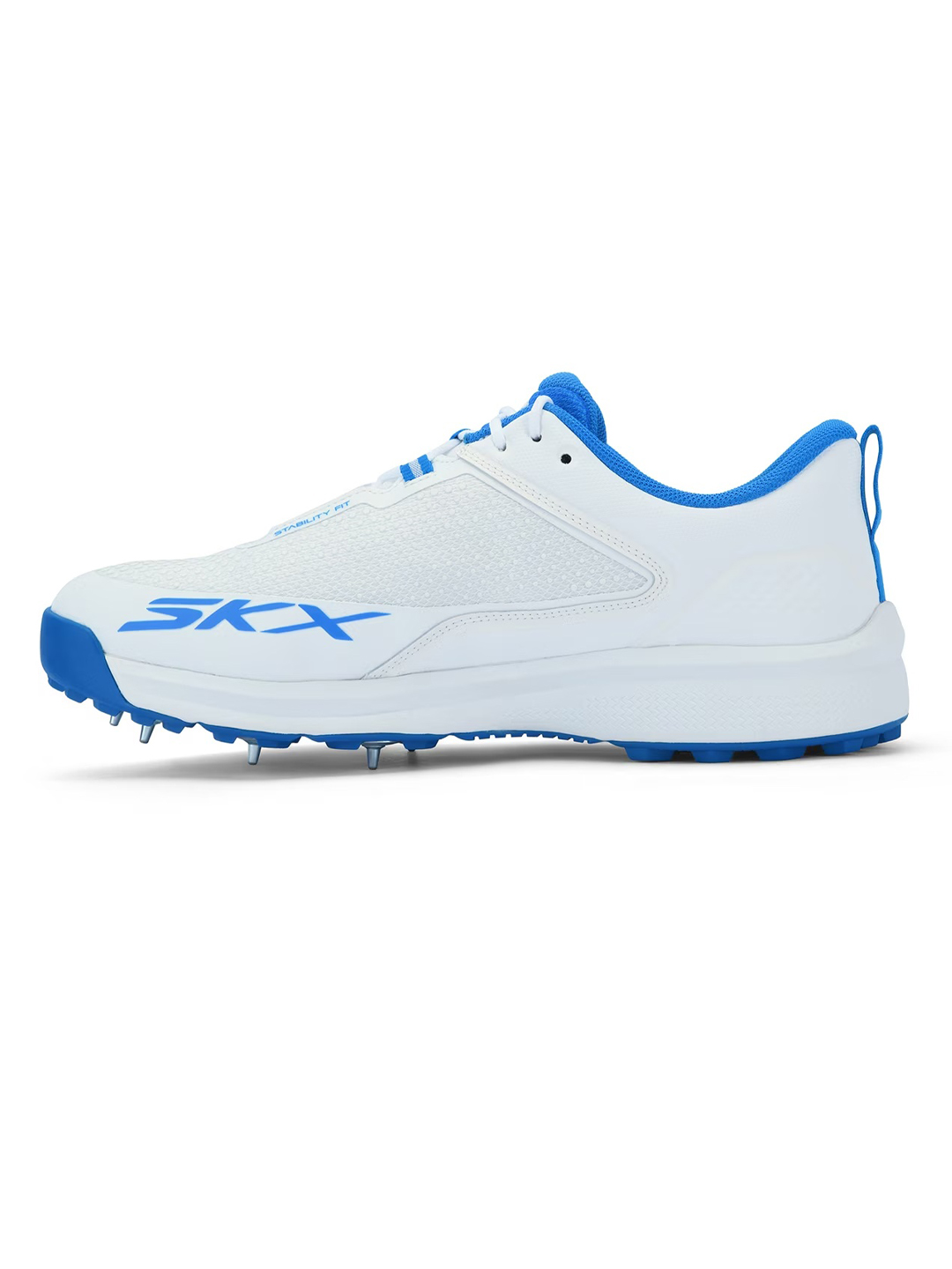 Skechers Cricket Blade Spike Batsman Shoe - White/Blue (5)