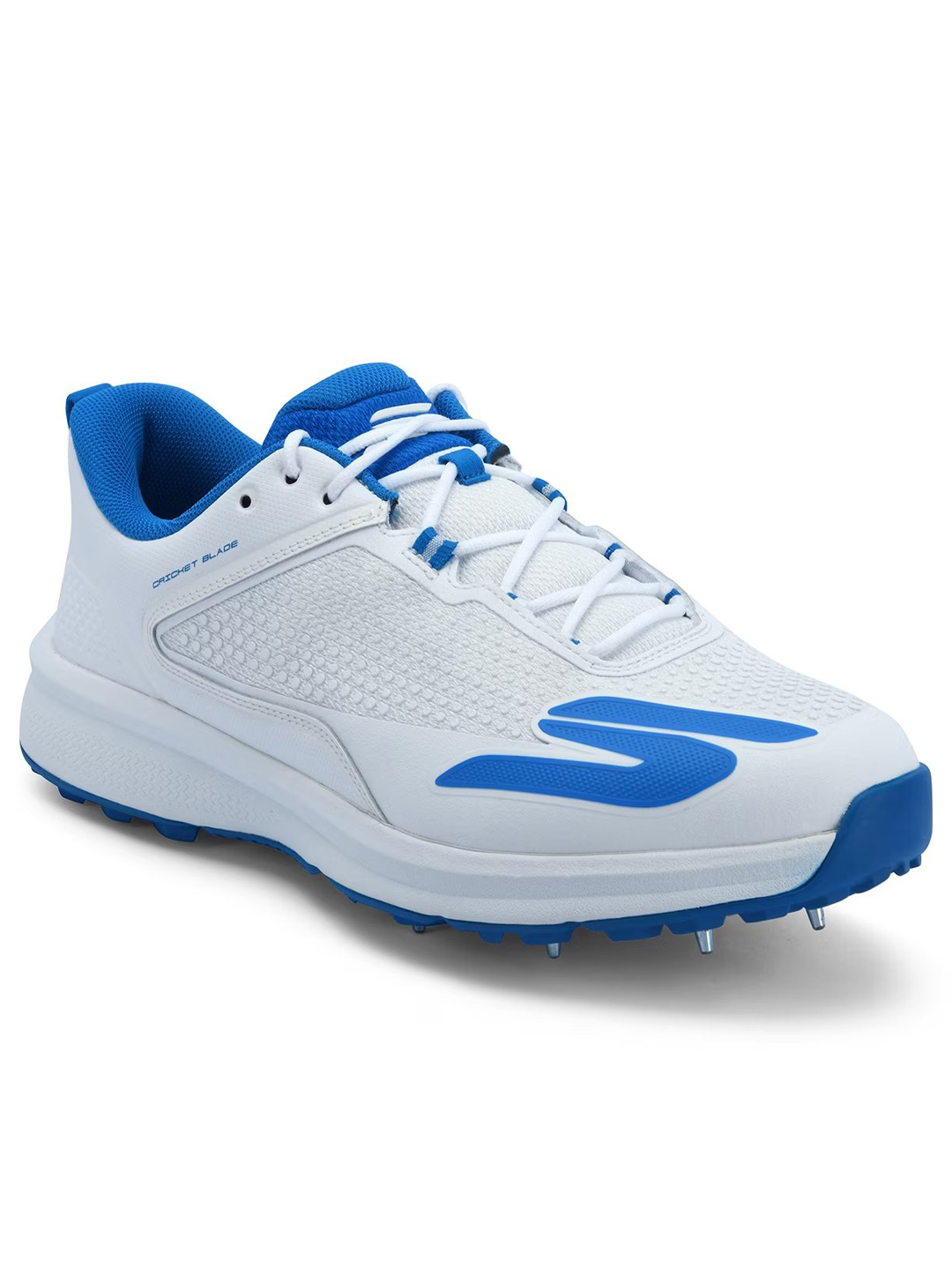 Cricket Blade Spike Batsman Shoe - White/Blue