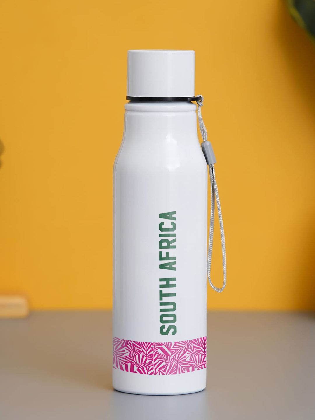 South Africa ICC Men's T20 WC-24 Team South Africa White and Pink Printed Single Walled Stainless Steel Water Bottle - 7 (1)