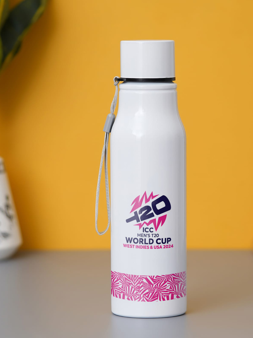 South Africa ICC Men's T20 WC-24 Team South Africa White and Pink Printed Single Walled Stainless Steel Water Bottle - 7 (2)