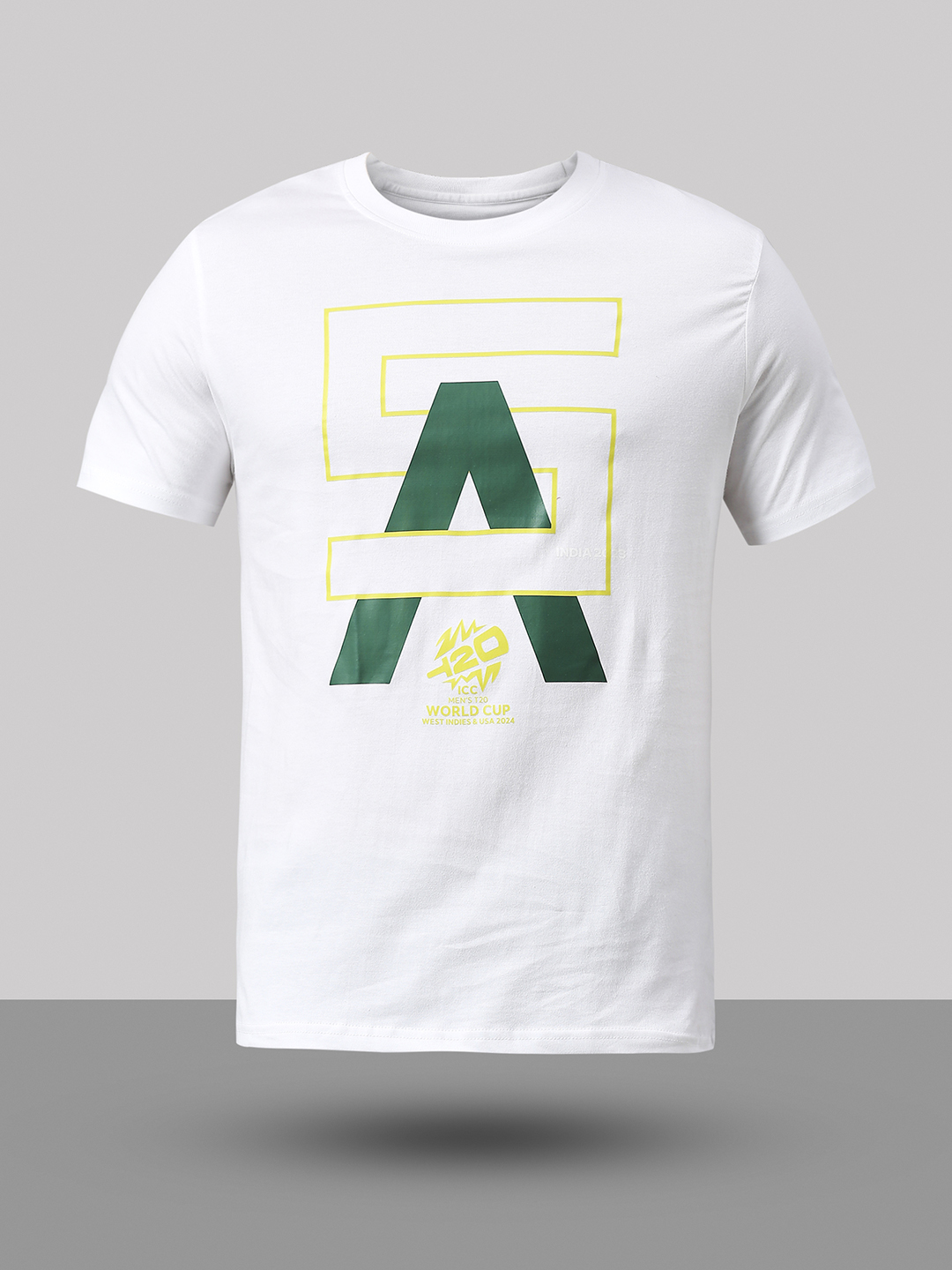 South Africa ICC Men's T20 WC-24 White Printed Half Sleeves Round Neck Cotton T-Shirt (8)
