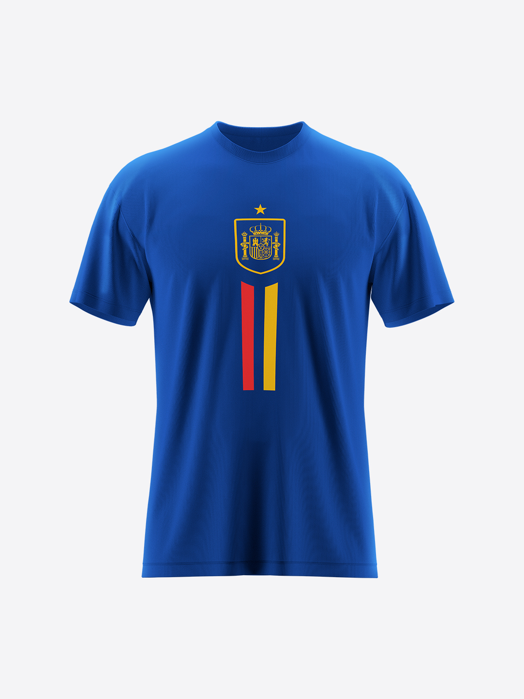 Spain Men Blue Printed Round Neck Cotton T-shirt (1)