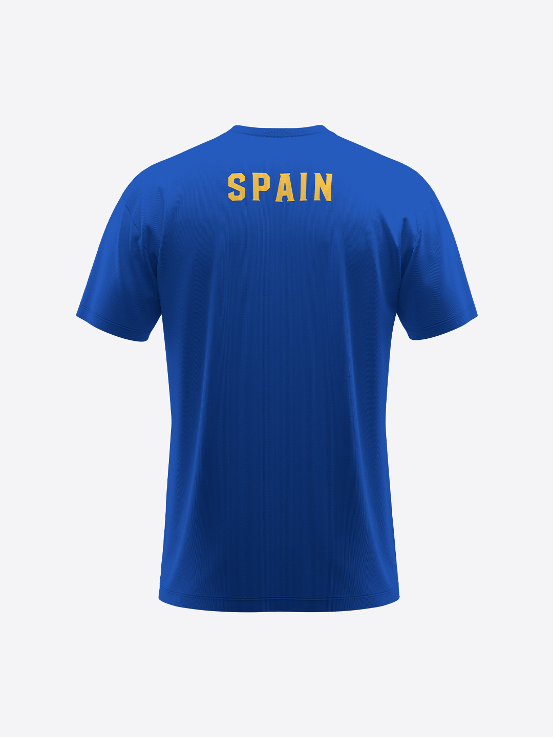 Spain Men Blue Printed Round Neck Cotton T-shirt (2)