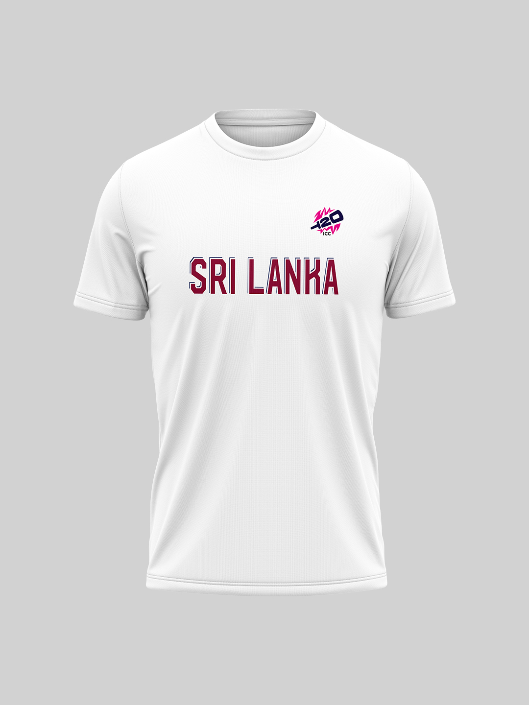 Sri Lanka ICC Men's T20 WC-24 White Typography Printed Half Sleeves Round Neck Cotton T-Shirt (1)