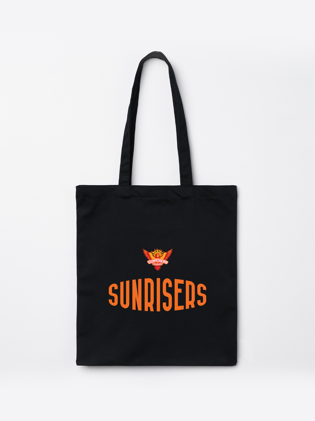 Sunrisers Hyderabad Black and Orange Sunrisers Printed Canvas Casual Tote Bag - (Pack of 1) (1)