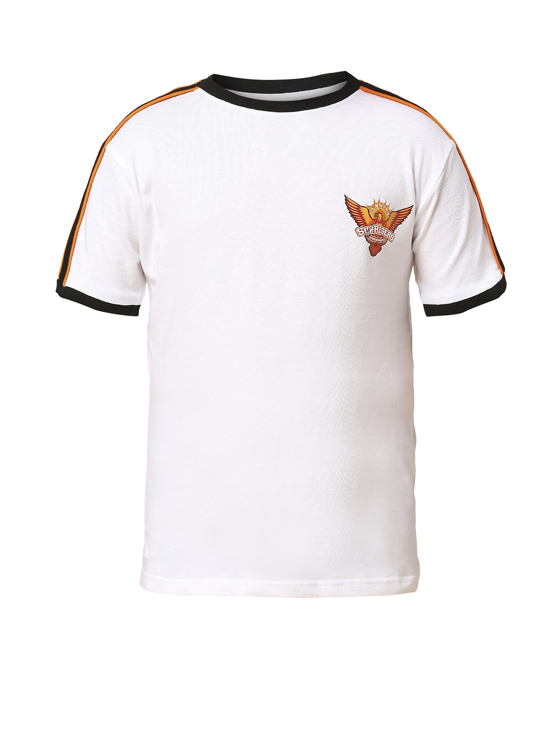 Sunrisers Hyderabad Boys White Solid Half Sleeves Round Neck Cotton T-Shirt (7)