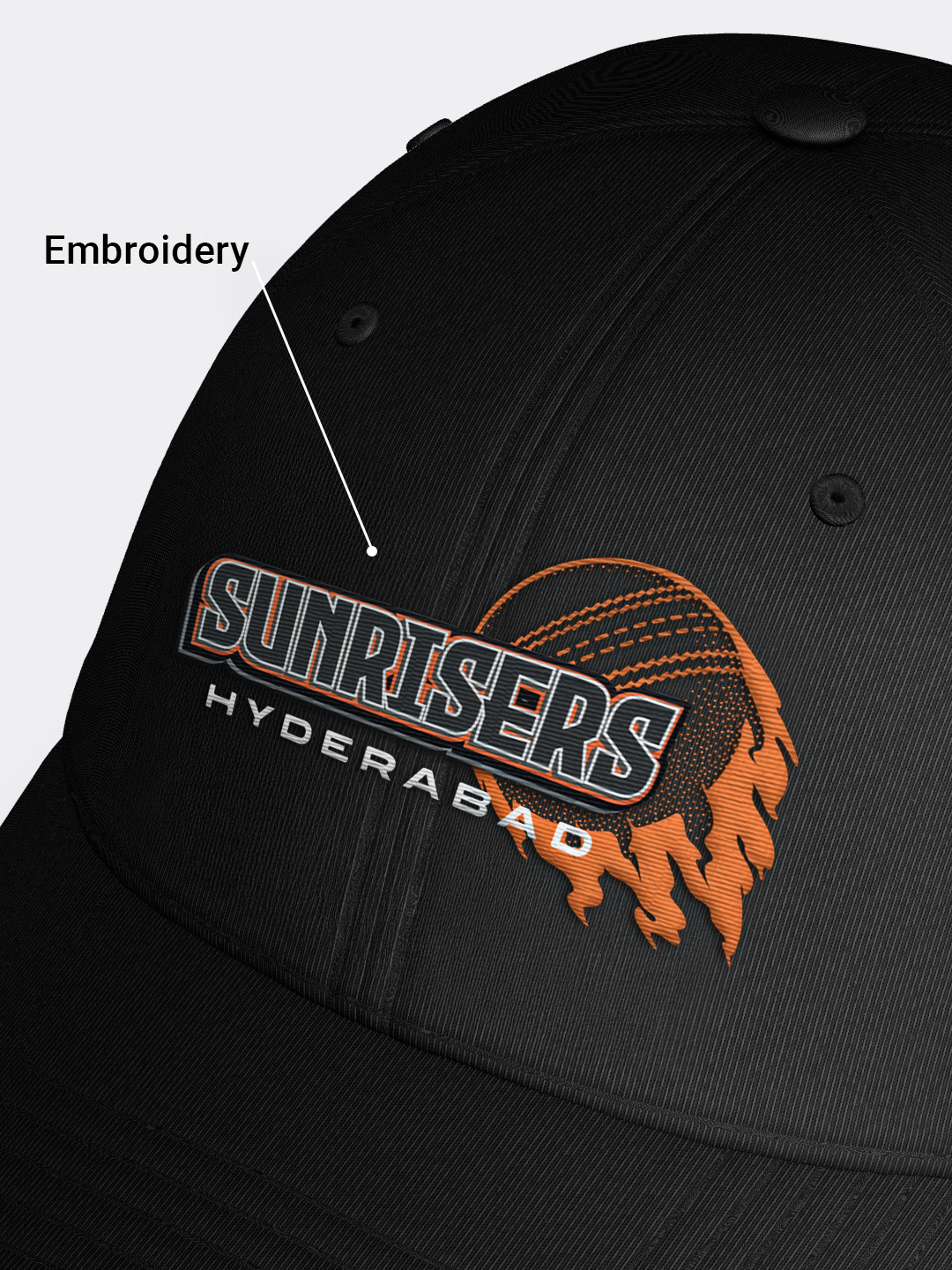 Sunrisers Hyderabad Logo Embroidered Black Baseball Cap (2)