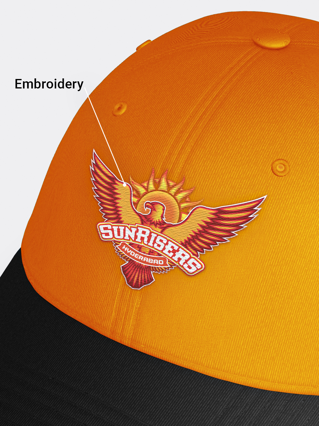 Sunrisers Hyderabad Logo Embroidered Orange and Black Baseball Cap (2)