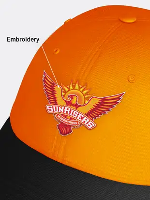 Buy Logo Embroidered Orange and Black Baseball Cap From Fancode