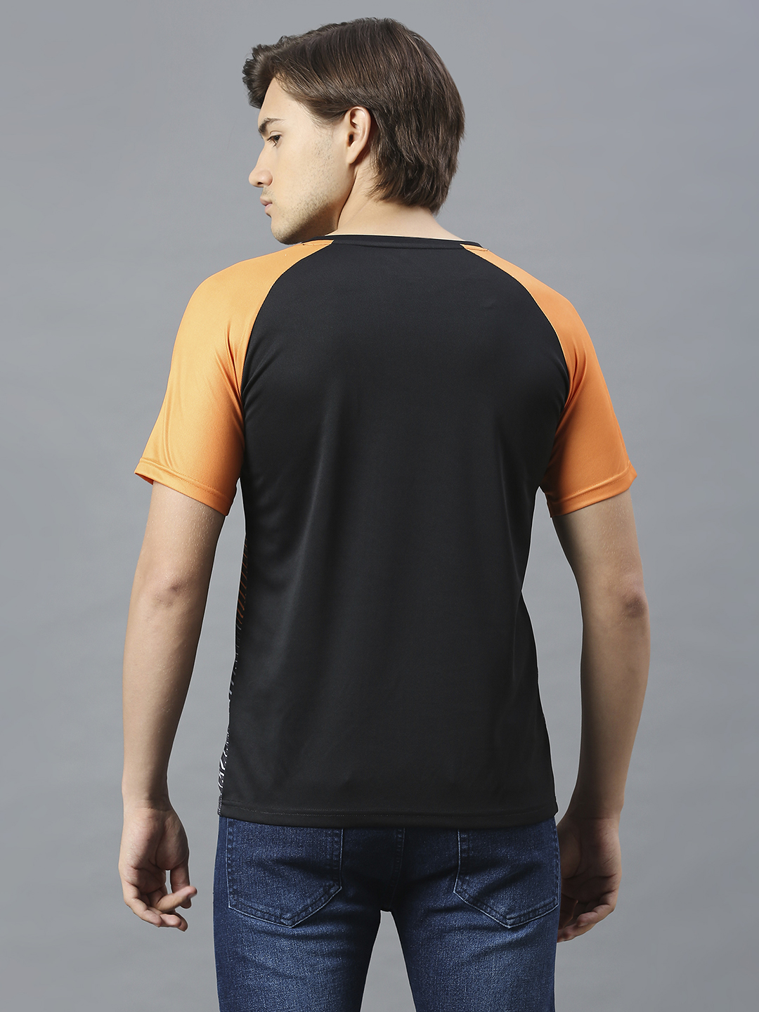 Sunrisers Hyderabad Men Black and Orange All Over Print Half Sleeves Round Neck Polyester T-Shirt: Customised With Your  (5)