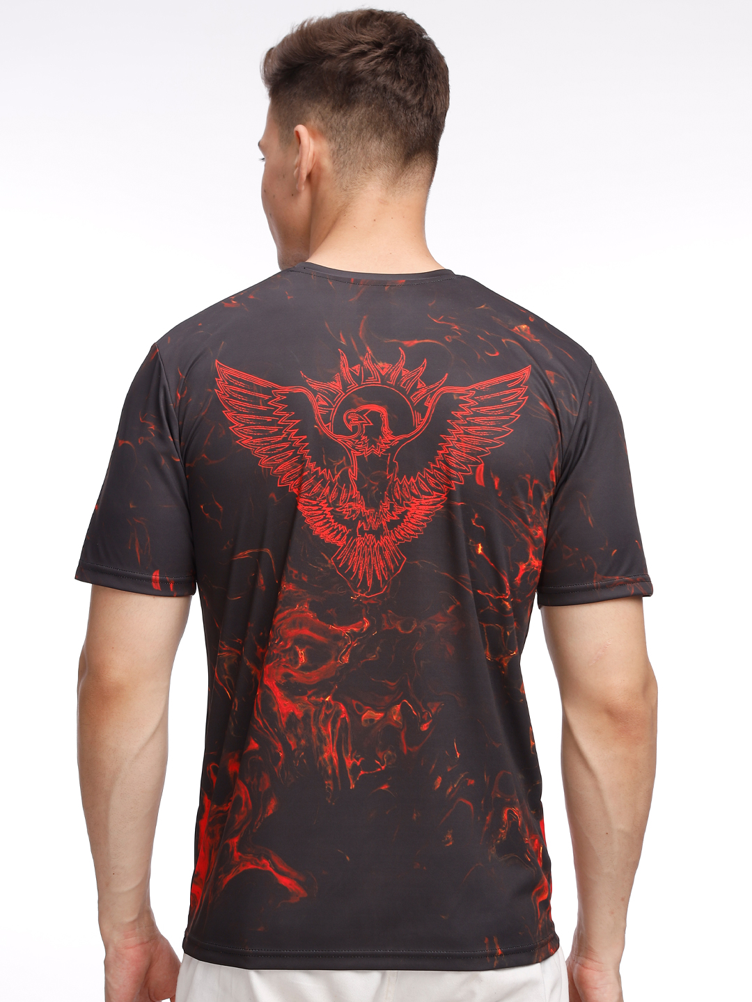Sunrisers Hyderabad Men Black and Red Printed Round Neck Half Sleeves Blazing Glory Polyester Fan T-Shirt (4)