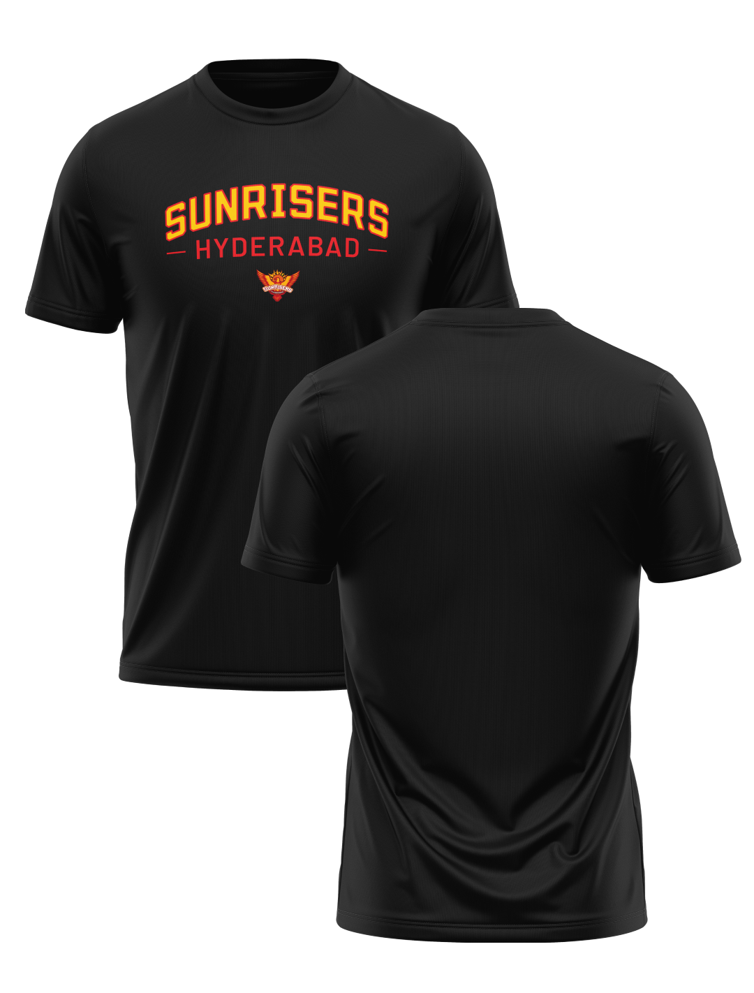 Sunrisers Hyderabad Men Black Logo Printed Half Sleeves Round Neck Cotton T-Shirt: Customised With Your Name By FanCode (3)