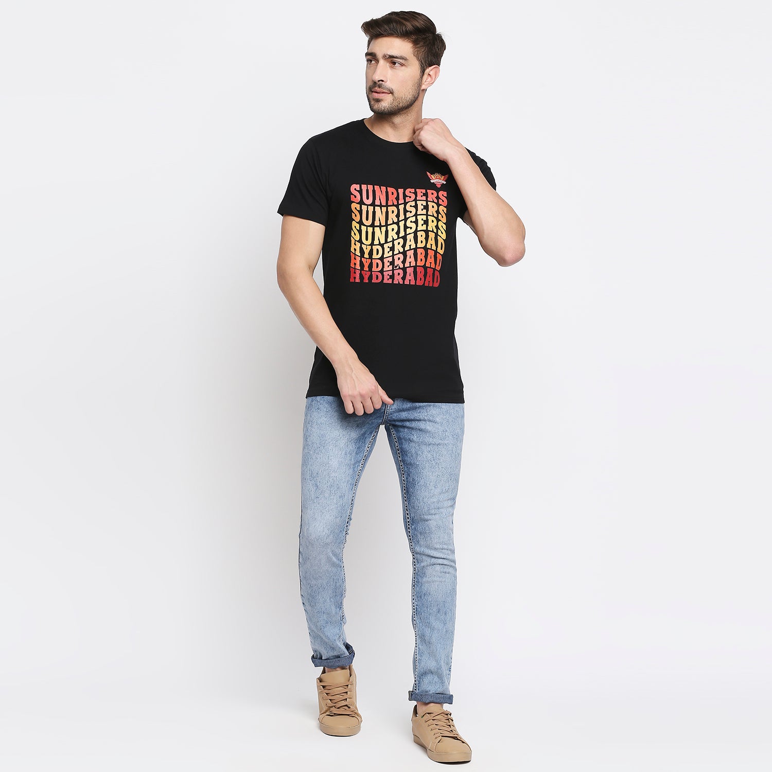 Sunrisers Hyderabad Men SRH Black Crew Round Neck T-Shirts (4)