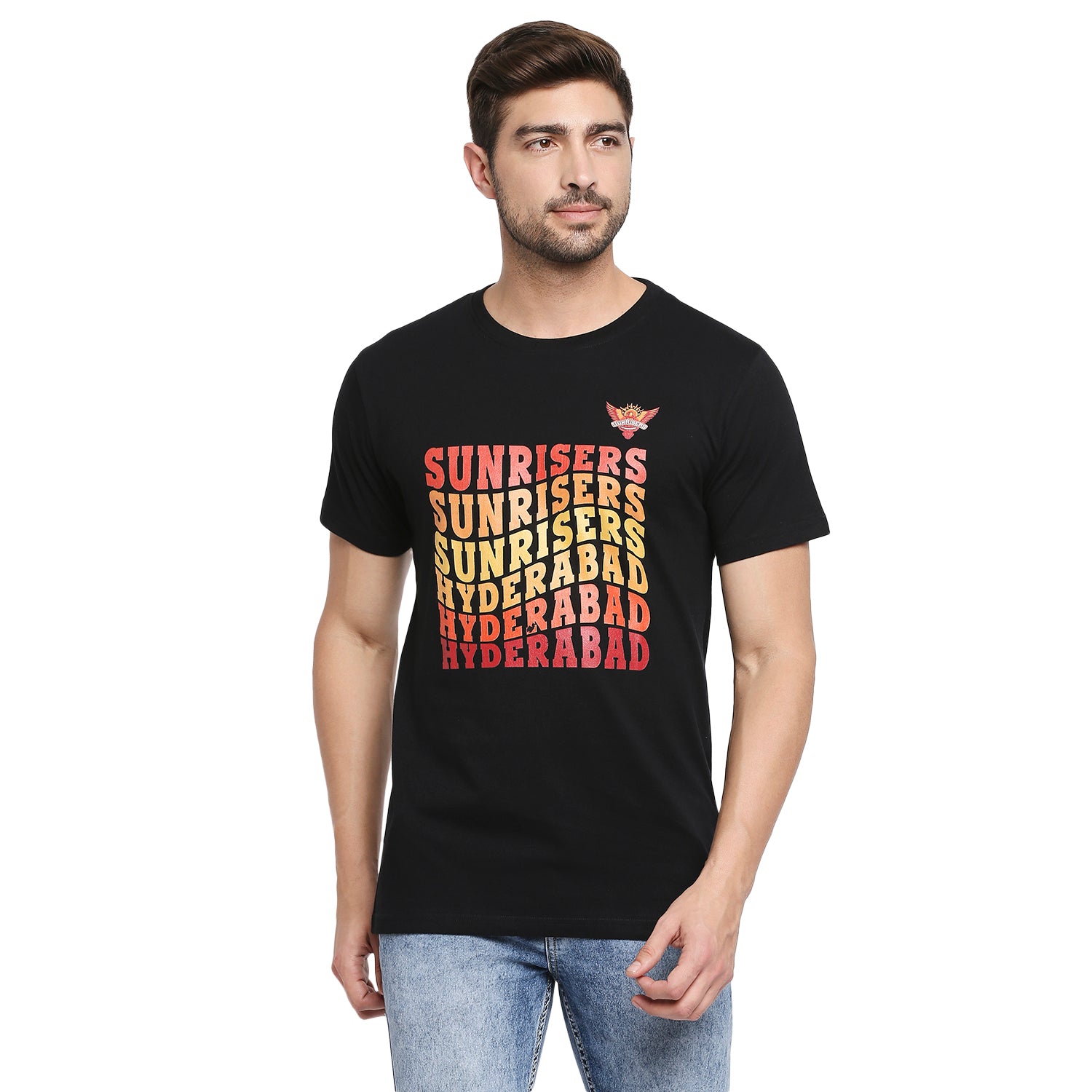 Sunrisers Hyderabad Men SRH Black Crew Round Neck T-Shirts (1)