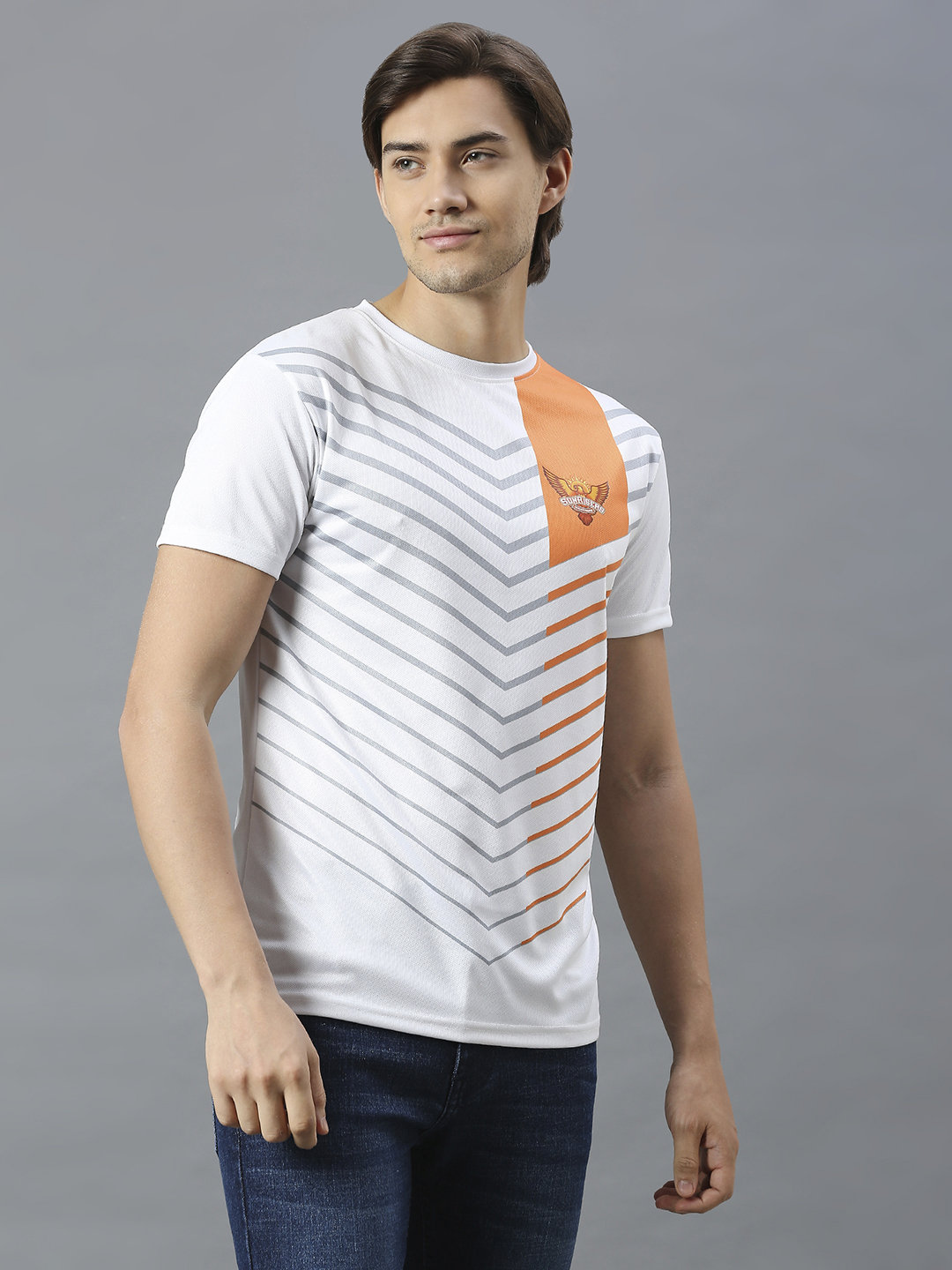 Sunrisers Hyderabad Men White All Over Print Half Sleeves Round Neck Polyester T-Shirt (5)
