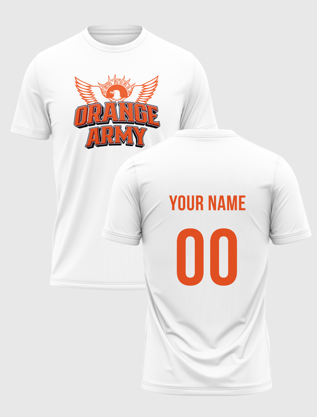 Sunrisers Hyderabad Men White Graphic Printed Half Sleeves Round Neck Cotton T-Shirt: Customised With Your Name By FanCo (2)