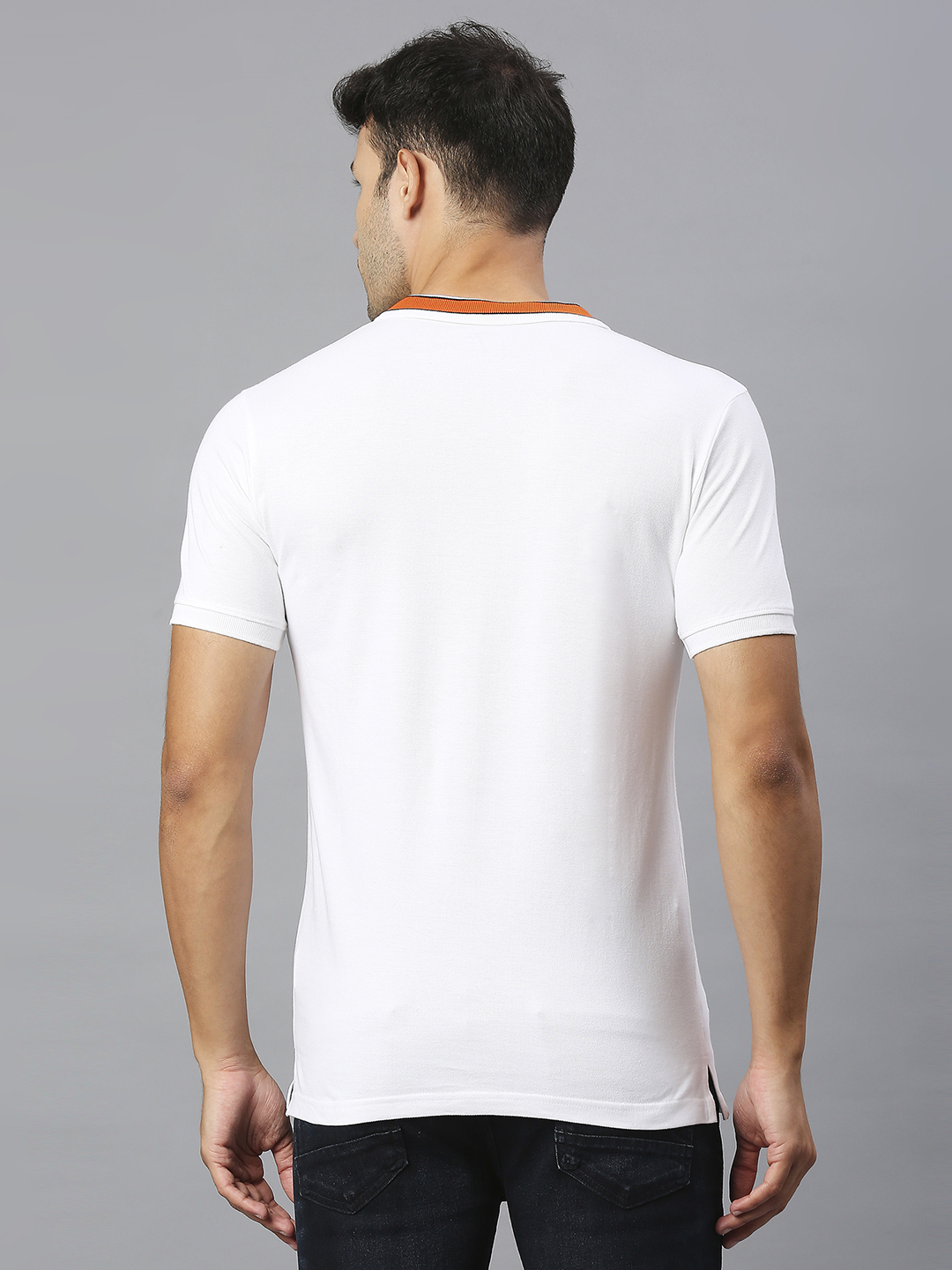 Sunrisers Hyderabad Men White Solid Half Sleeves Polo Collar Cotton T-Shirt (2)