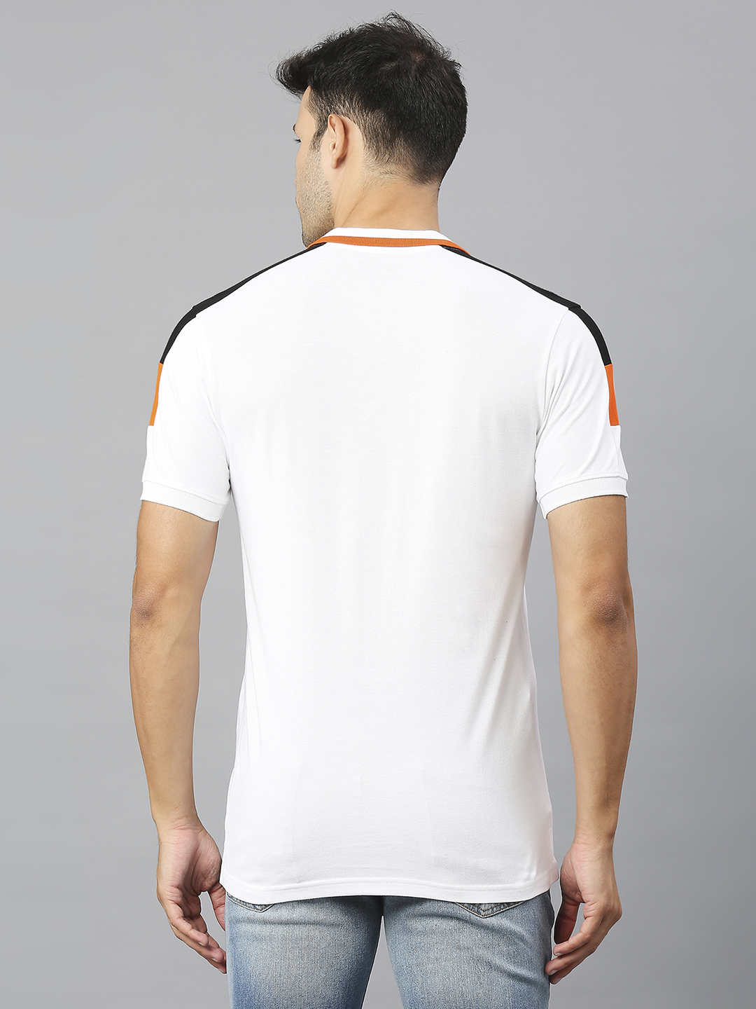 Sunrisers Hyderabad Men White Solid Half Sleeves Polo Collar Cotton T-Shirt (2)