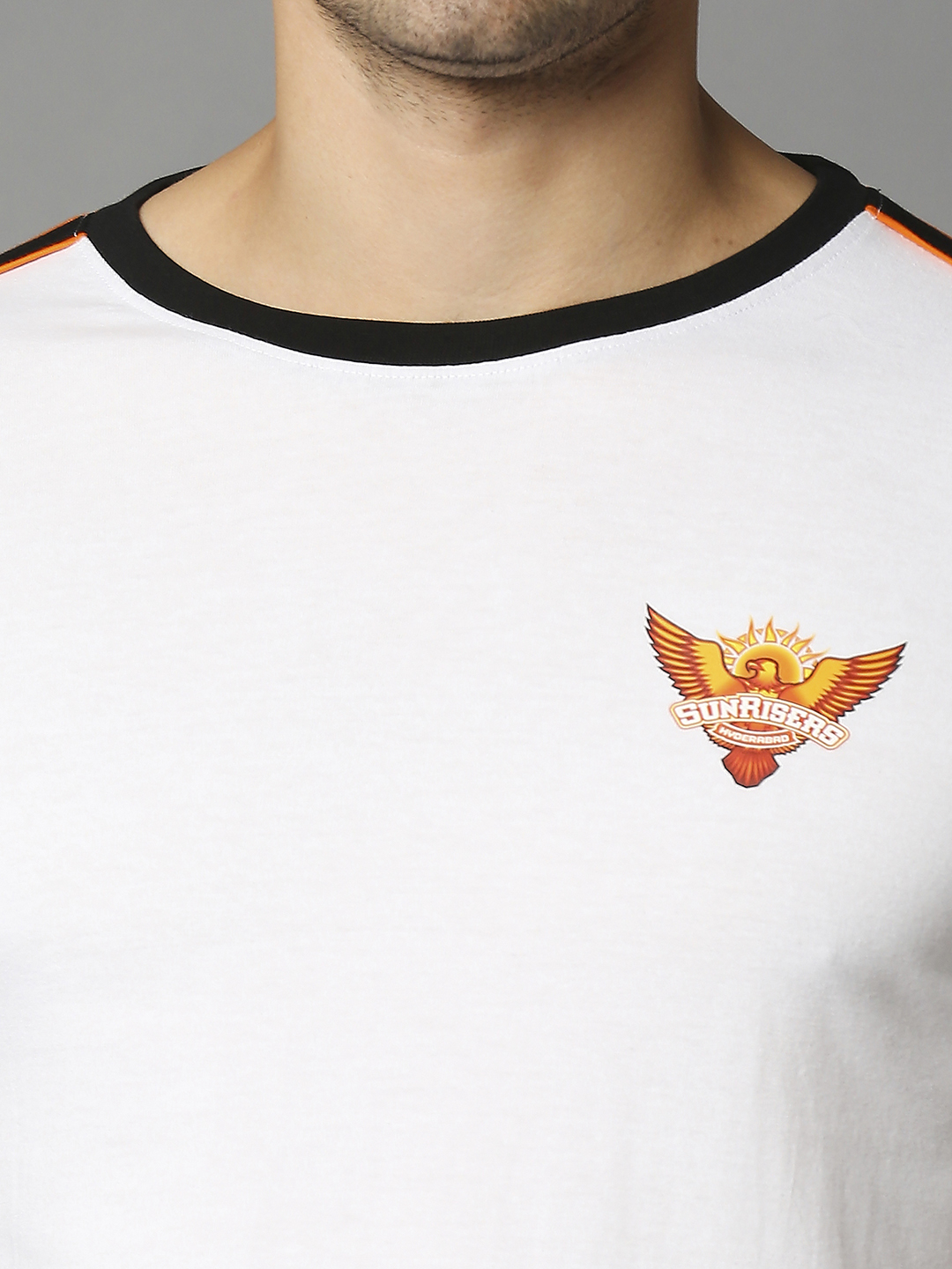 Sunrisers Hyderabad Men White Solid Half Sleeves Round Neck Cotton T-Shirt (5)
