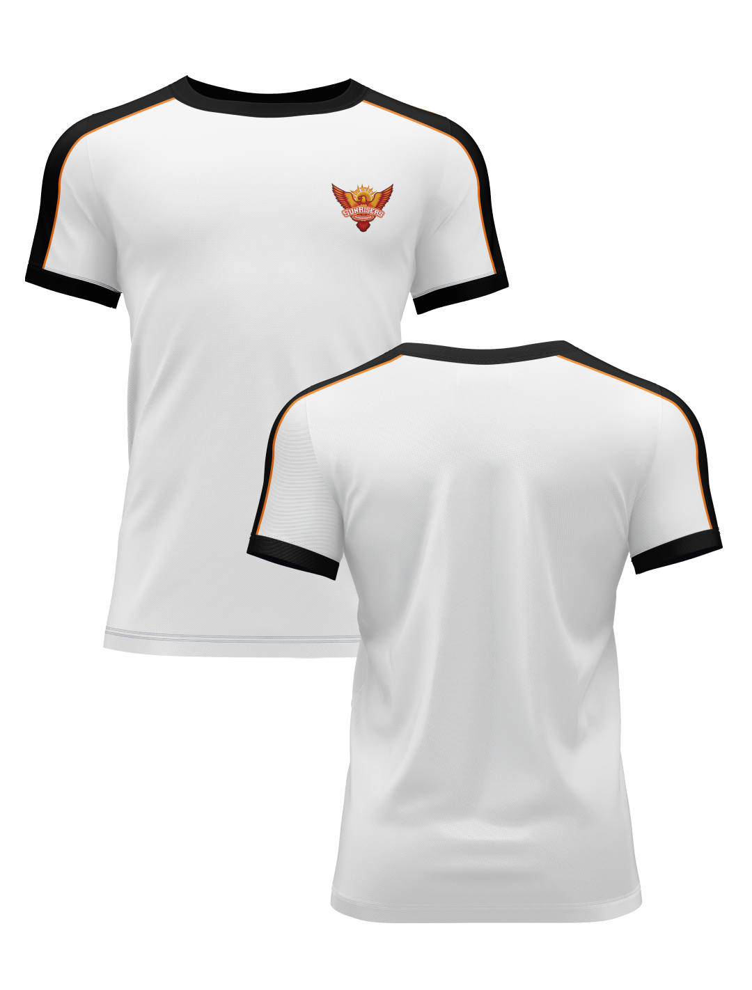 Sunrisers Hyderabad Men White Solid Half Sleeves Round Neck Cotton T-Shirt: Customised With Your Name By FanCode (3)