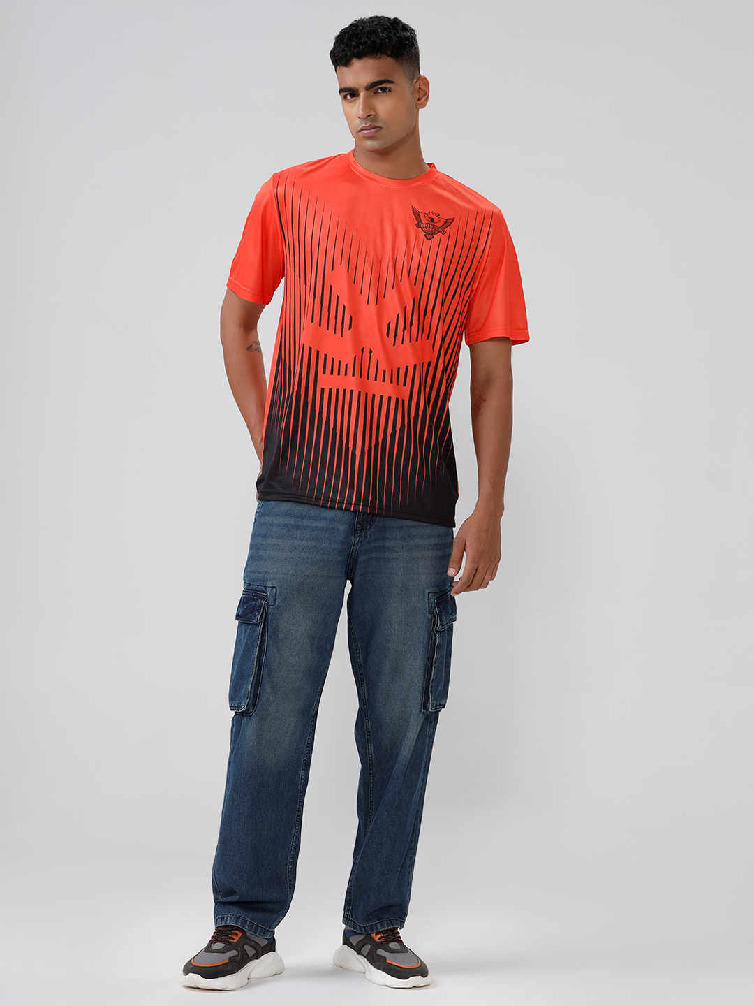 Sunrisers Hyderabad Official 2025 Shadow Stripe Fan T-Shirt For Men (6)