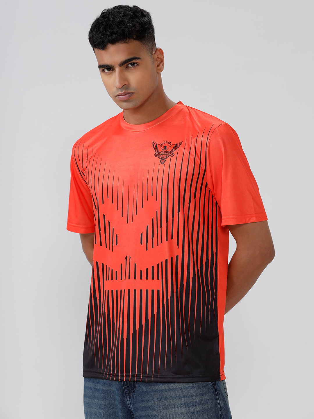 Sunrisers Hyderabad Official 2025 Shadow Stripe Fan T-Shirt For Men (3)