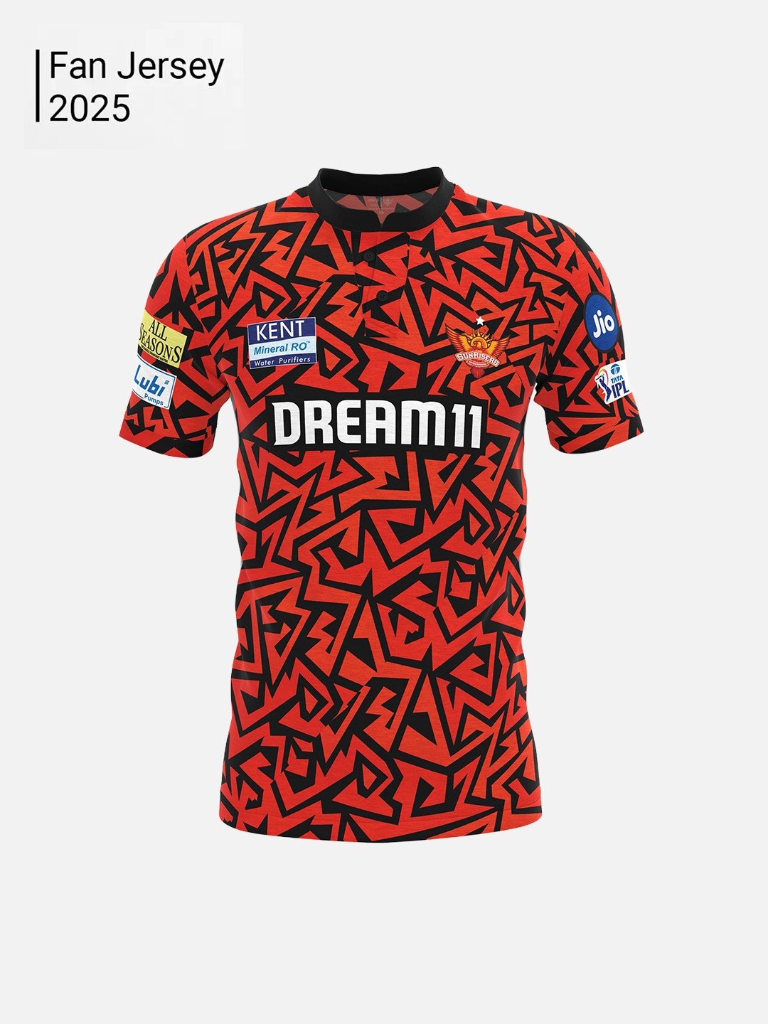 Sunrisers Hyderabad Official Fan Jersey 2025 for Men