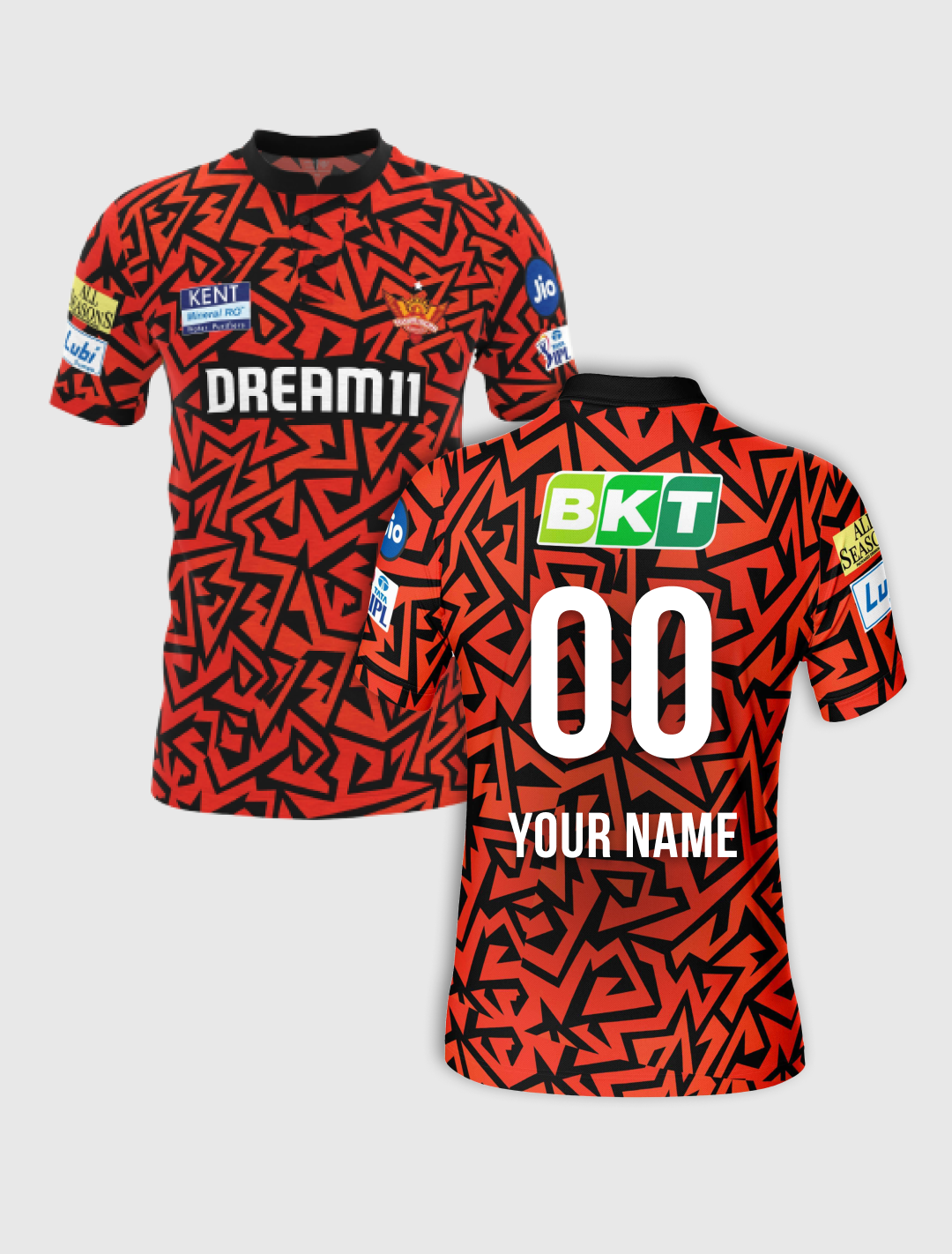 Sunrisers Hyderabad Official Fan Jersey 2025 for Men - Customised (2)