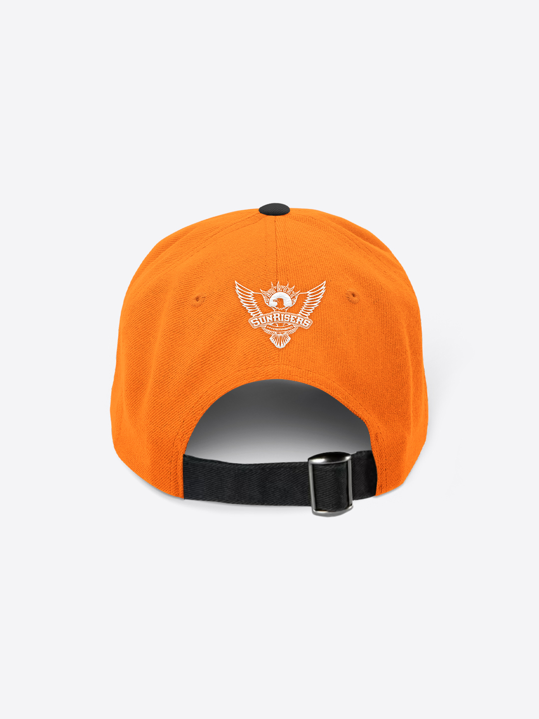Sunrisers Hyderabad Orange and Black White Embroidered Cotton Baseball Cap with Buckle Closure (3)
