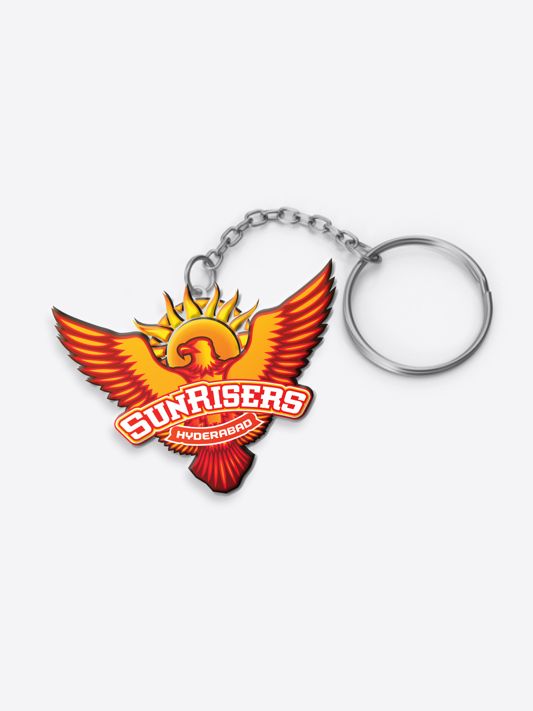 Sunrisers Hyderabad Orange and White Digital Print SRH Logo Metal Keychains - (Pack of 1) (3)