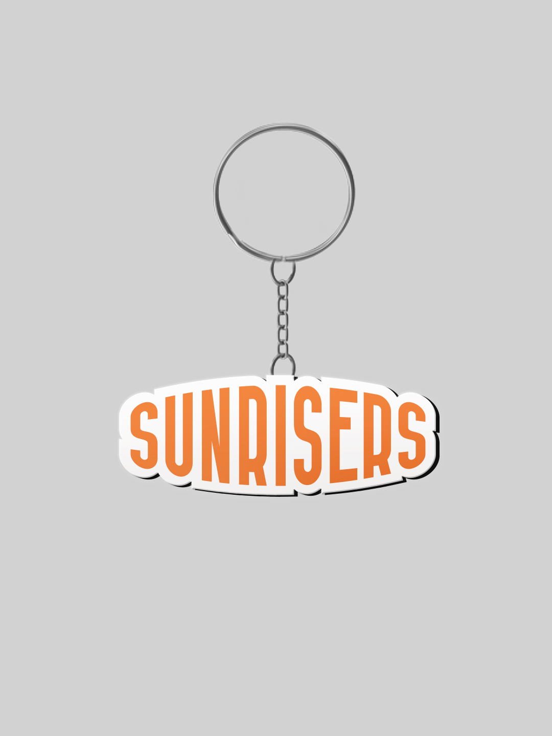 Orange and White Logo Printed Wooden Keychains - (Pack of 1)