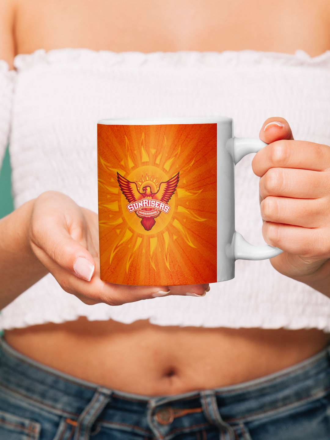 Sunrisers Hyderabad Orange and Yellow SRH Logo Printed Ceramic Glossy Coffee Mug 325 ml - Pack of 1 (7)