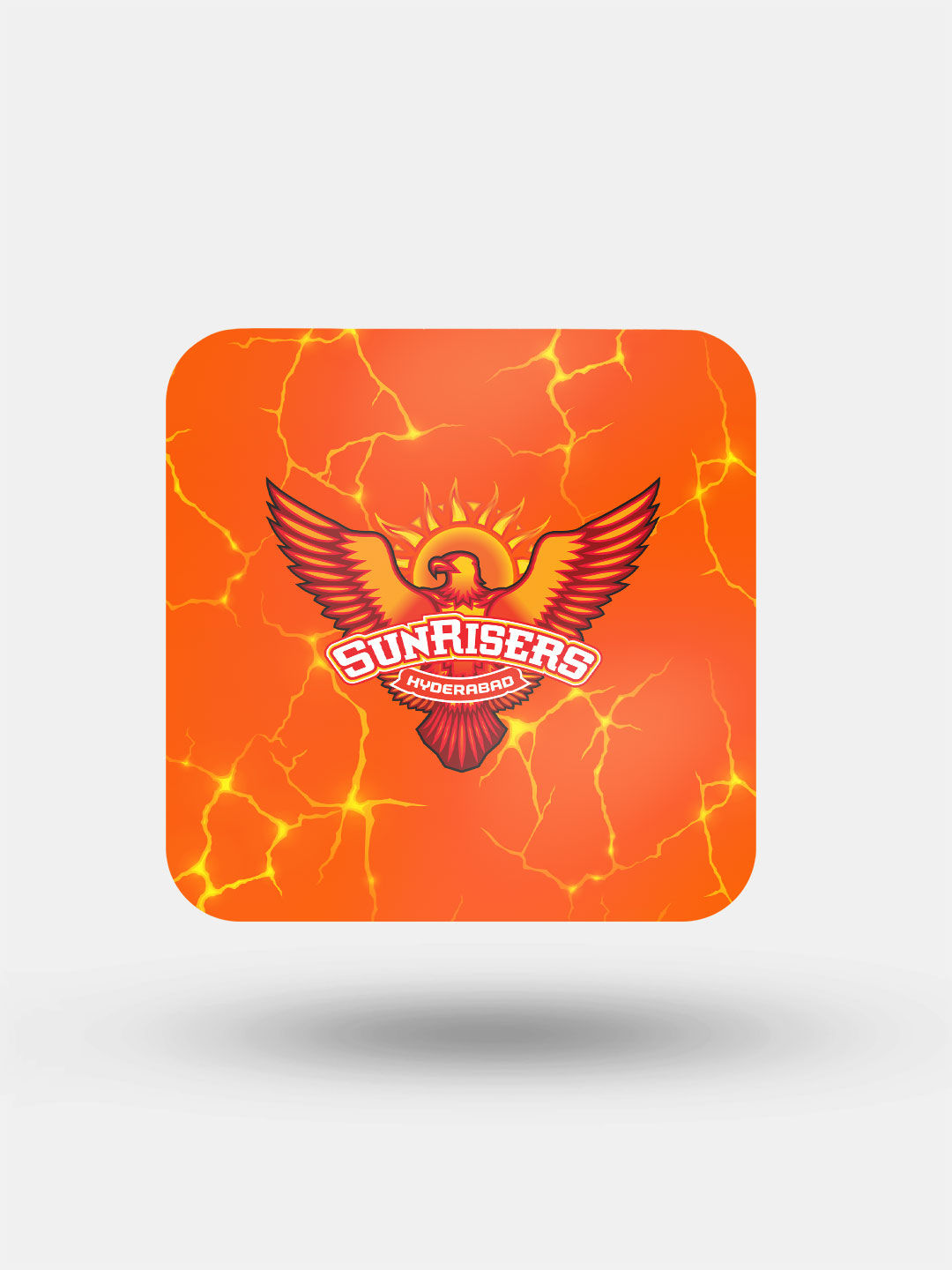 Sunrisers Hyderabad Orange Logo Printed Square Rubber Coasters - Set of 4 (1)