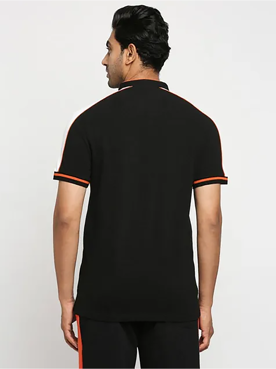 Sunrisers Hyderabad SRH Men Black-White and Orange Polo T-Shirt (3)