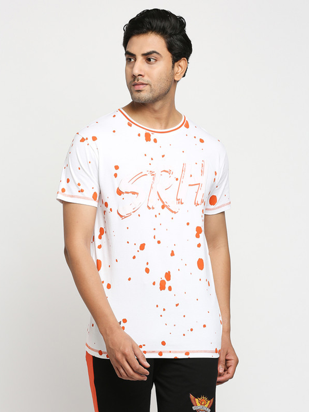Sunrisers Hyderabad SRH Men White All Over Print Round Neck T-Shirt (1)