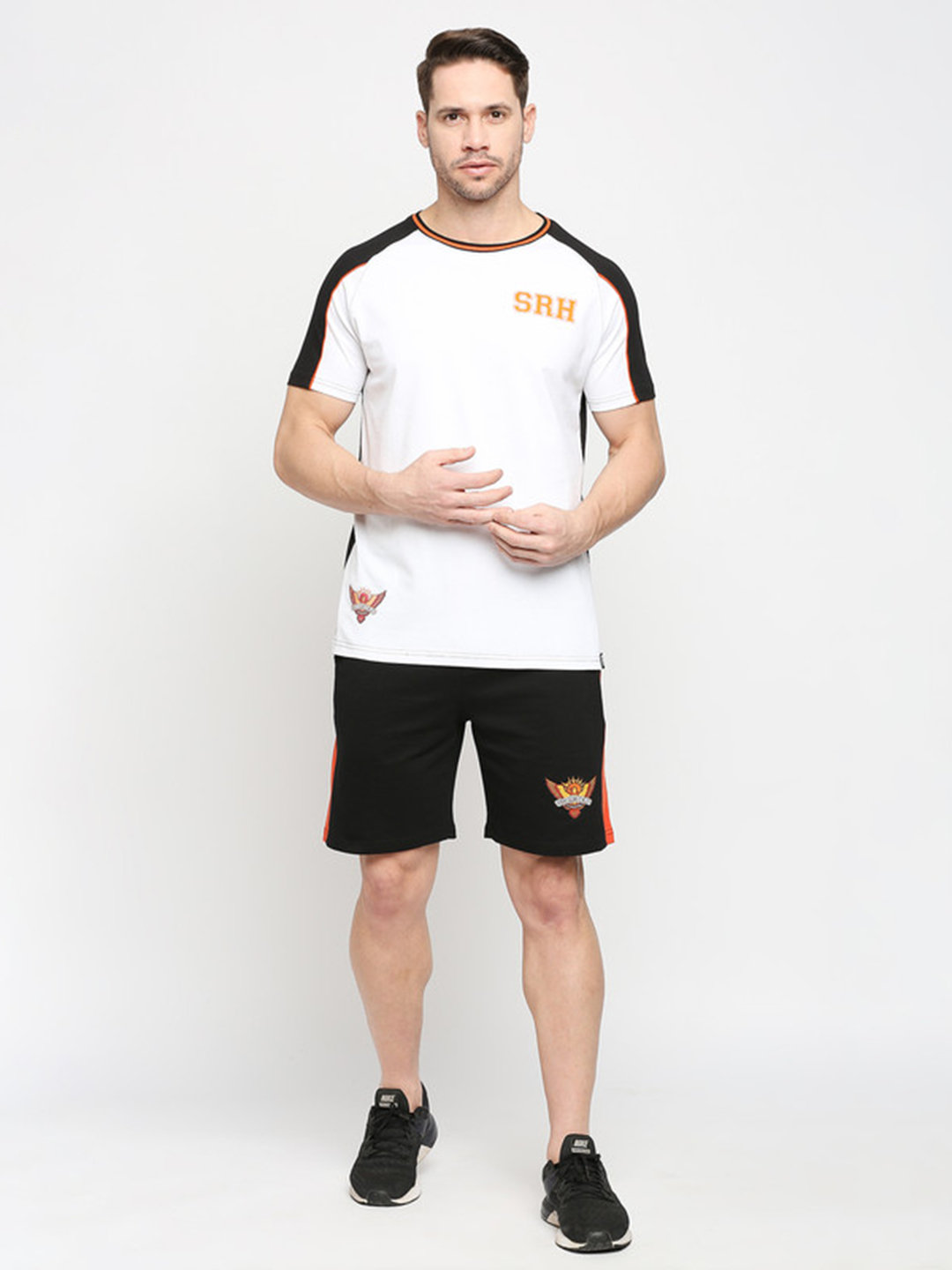 Sunrisers Hyderabad SRH Men White-Black and Orange Round Neck T-Shirt (5)