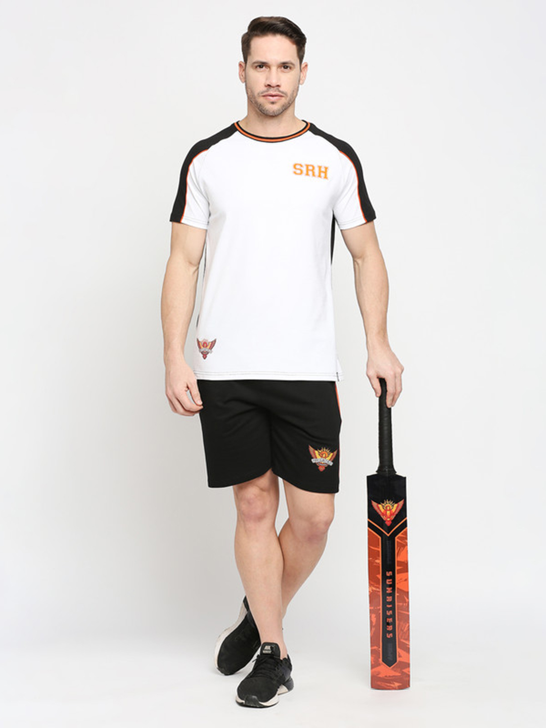 Sunrisers Hyderabad SRH Men White-Black and Orange Round Neck T-Shirt (6)