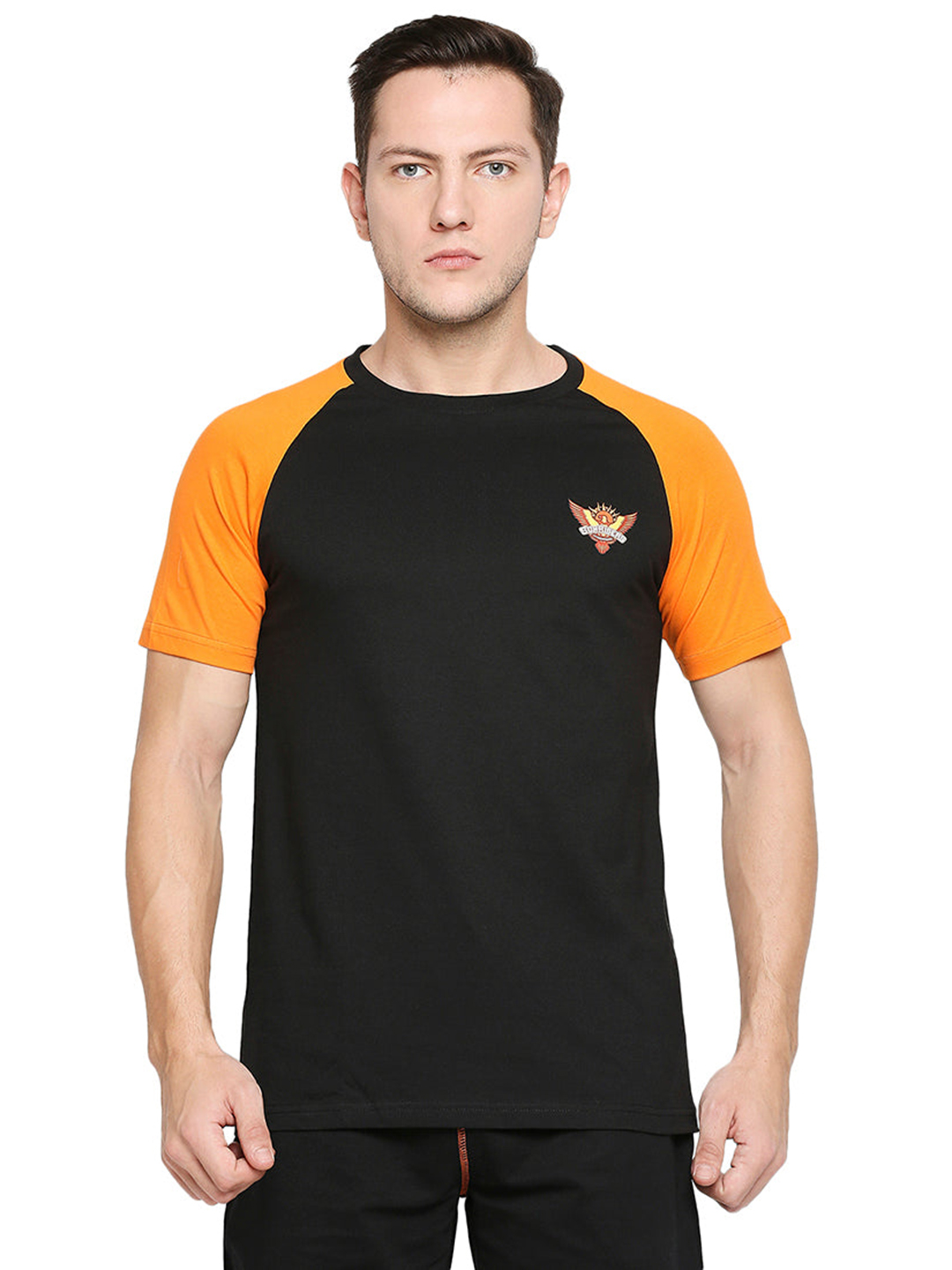 Sunrisers Hyderabad SRH Men's Double Panel Regular Fit Logo T-Shirt (1)