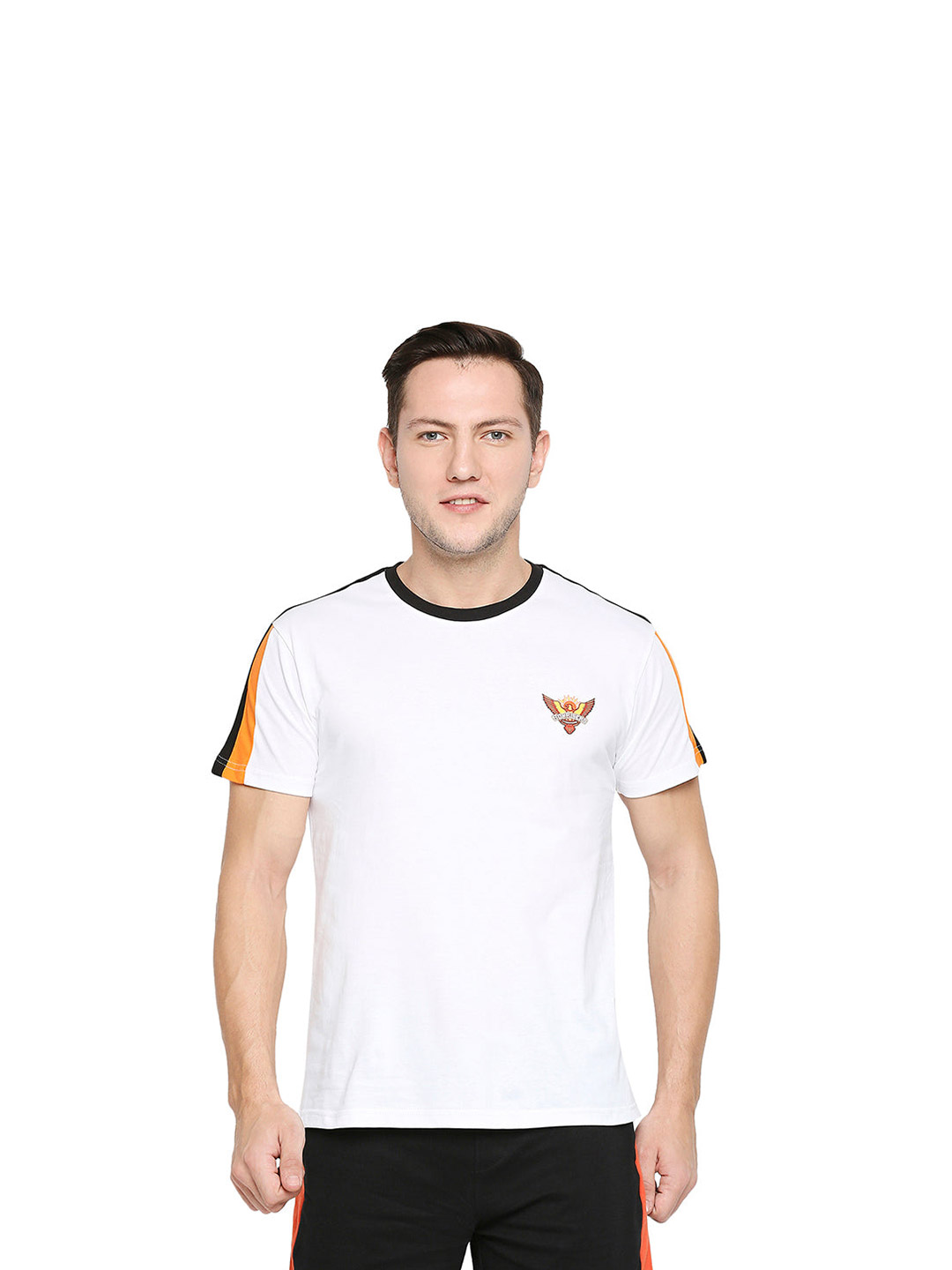 Sunrisers Hyderabad SRH Men's Double Panel Regular Fit Logo T-Shirt (1)