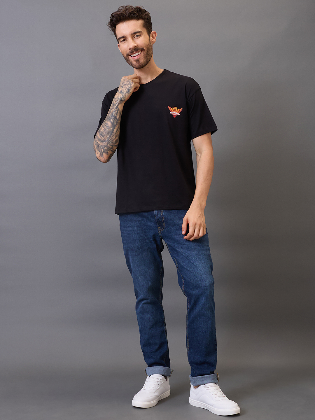Sunrisers Hyderabad SRH Shadow Strike Oversized T-Shirt for Men (5)