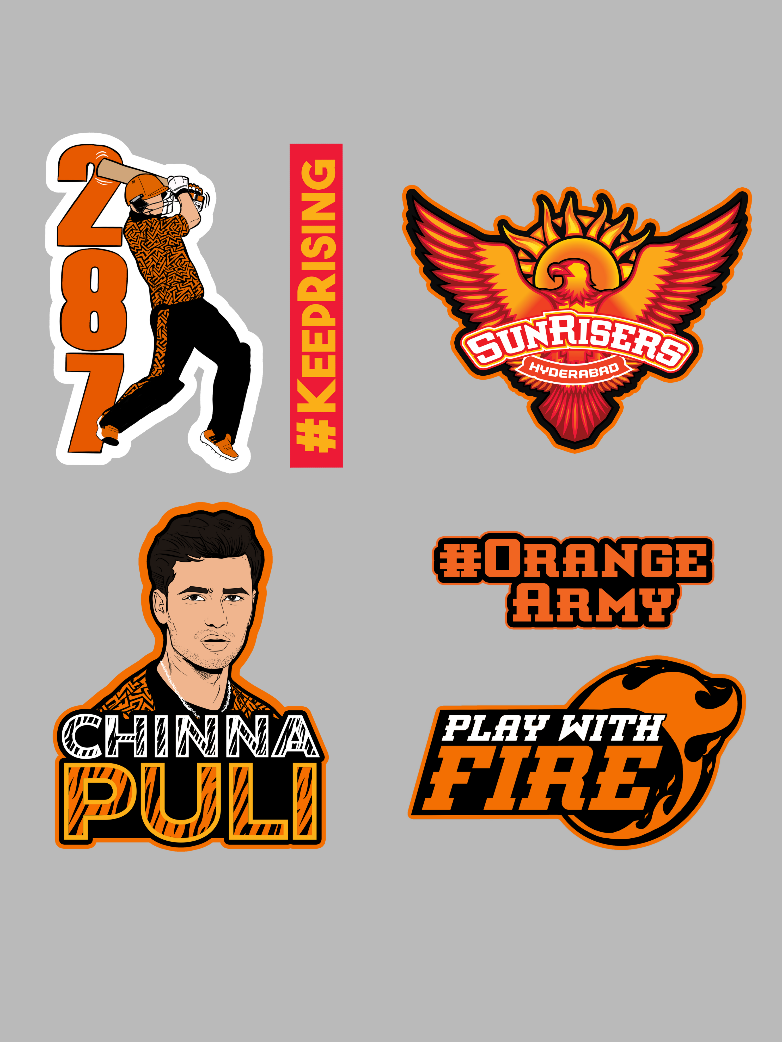 Sunrisers Hyderabad Sticker Pack (3)